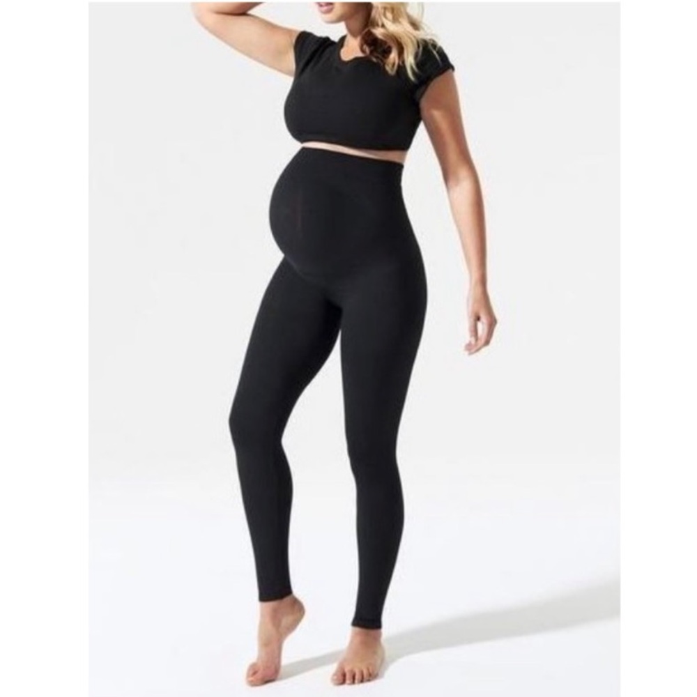 NWT Blanqi Everyday Maternity Belly Support Leggings Size Small in Deepest Black